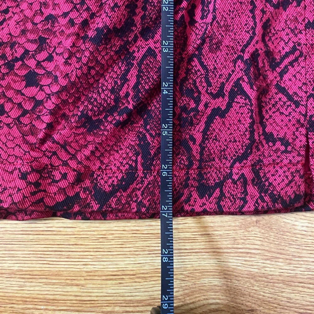 Reformation Morrison Red and Black Snake Print Mini Dress Size 12 - Picture 11 of 11